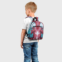 Детский рюкзак Абстрактный ,графический рисунок, красного и синег, цвет: 3D-принт — фото 2