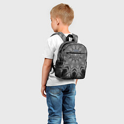 Детский рюкзак Серый геометрический орнамент-калейдоскоп, цвет: 3D-принт — фото 2