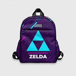 Детский рюкзак Символ Zelda в неоновых цветах на темном фоне, цвет: 3D-принт