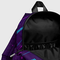 Детский рюкзак Символ Portal в неоновых цветах на темном фоне, цвет: 3D-принт — фото 2
