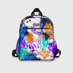 Детский рюкзак Брызги и мазки разноцветных красок на белом фоне