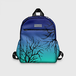 Детский рюкзак Черные абстрактные ветки деревьев на сине-зеленом, цвет: 3D-принт