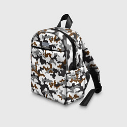Детский рюкзак Камуфляж Чёрно-Белый Camouflage Black-White, цвет: 3D-принт — фото 2