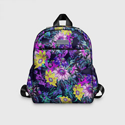 Детский рюкзак Цветы Жёлто-Фиолетовые, цвет: 3D-принт