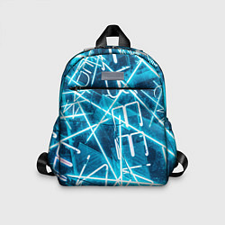 Детский рюкзак Неоновые лучи и неоновые надписи - Голубой, цвет: 3D-принт