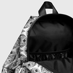 Детский рюкзак Черно-белый геометрический узор Арт деко, цвет: 3D-принт — фото 2