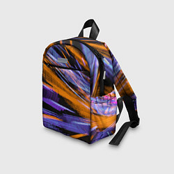 Детский рюкзак Неоновые прерывающиеся линии - Оранжевый и фиолето, цвет: 3D-принт — фото 2