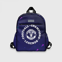 Детский рюкзак Символ Manchester United и круглая надпись Footbal, цвет: 3D-принт