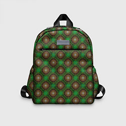 Детский рюкзак Коричневые круги на зеленом фоне