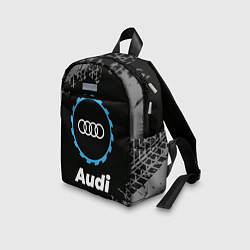 Детский рюкзак Audi в стиле Top Gear со следами шин на фоне, цвет: 3D-принт — фото 2
