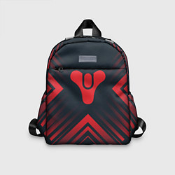 Детский рюкзак Красный Символ Destiny на темном фоне со стрелками, цвет: 3D-принт