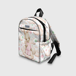 Детский рюкзак Зайка на облачке на белом, цвет: 3D-принт — фото 2