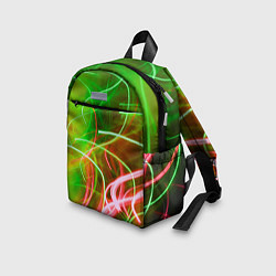 Детский рюкзак Неоновые линии и фонари - Зелёный, цвет: 3D-принт — фото 2