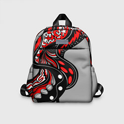 Детский рюкзак Красно-чёрные дудлы, цвет: 3D-принт