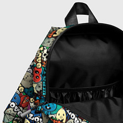 Детский рюкзак Граффити черепа и рожицы, цвет: 3D-принт — фото 2