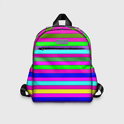 Детский рюкзак Multicolored neon bright stripes, цвет: 3D-принт