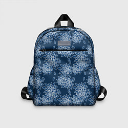 Детский рюкзак Темно-синий цветочный узор pattern, цвет: 3D-принт