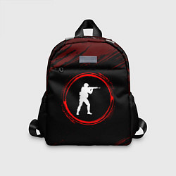 Детский рюкзак Символ Counter Strike и краска вокруг на темном фо, цвет: 3D-принт