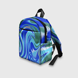 Детский рюкзак Тай-дай с синим, зелёным и белым цветом, цвет: 3D-принт — фото 2