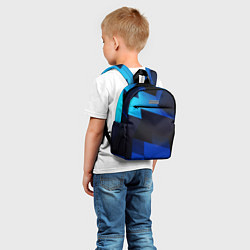 Детский рюкзак Абстрактные геометрические объёмные фигуры - Синий, цвет: 3D-принт — фото 2