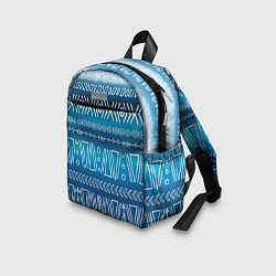 Детский рюкзак Узор в стиле бохо на синем фоне, цвет: 3D-принт — фото 2