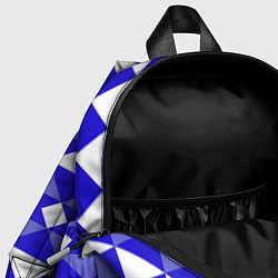 Детский рюкзак Бело-синий геометрический узор, цвет: 3D-принт — фото 2