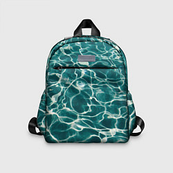 Детский рюкзак Абстрактные волны в воде - Тёмно-зелёный, цвет: 3D-принт