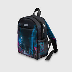 Детский рюкзак Неоновая пустая улица города - Синий, цвет: 3D-принт — фото 2