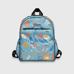 Детский рюкзак Цветы На Нарисованном Лугу, цвет: 3D-принт