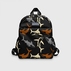 Детский рюкзак Стая акул - паттерн - ночной океан, цвет: 3D-принт