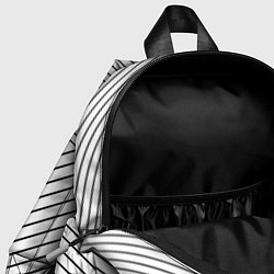 Детский рюкзак Символ Fortnite на светлом фоне с полосами, цвет: 3D-принт — фото 2
