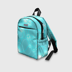 Детский рюкзак Голубая неоновая абстрактная геометрия, цвет: 3D-принт — фото 2