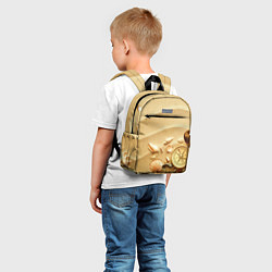 Детский рюкзак Композиция из ракушек и компаса на песке, цвет: 3D-принт — фото 2