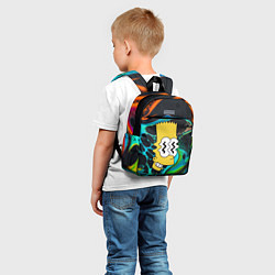 Детский рюкзак Голова Барта Симпсона - глитч, цвет: 3D-принт — фото 2