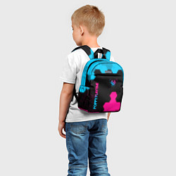 Детский рюкзак Poppy Playtime - neon gradient: символ и надпись в, цвет: 3D-принт — фото 2