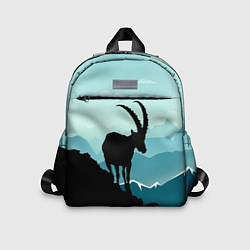 Детский рюкзак Горный козел и горы, цвет: 3D-принт