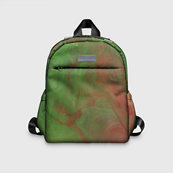 Детский рюкзак Зелёные и красные волны красок, цвет: 3D-принт