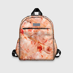 Детский рюкзак Гранжевый цветочный узор, коралловый фон, цвет: 3D-принт