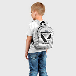Детский рюкзак Символ Valorant на светлом фоне с полосами, цвет: 3D-принт — фото 2