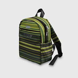 Детский рюкзак Спортклуб полосатый оливково-зеленый полосатый узо, цвет: 3D-принт — фото 2