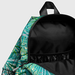 Детский рюкзак Тропические листья на зеленом фоне, цвет: 3D-принт — фото 2
