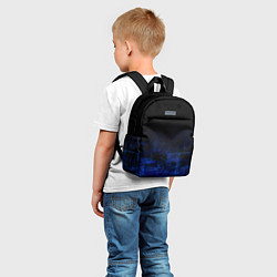 Детский рюкзак Однотонный черный и темно синий гранжевый градиент, цвет: 3D-принт — фото 2