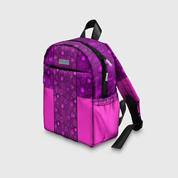 Детский рюкзак Розовый комбинированный неоновый узор, цвет: 3D-принт — фото 2