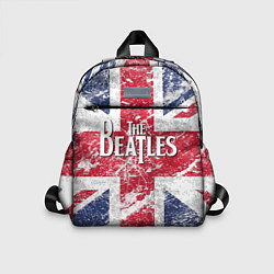 Детский рюкзак The Beatles - лого на фоне флага Великобритании, цвет: 3D-принт