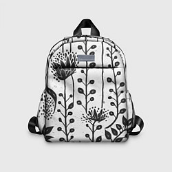 Детский рюкзак Нарисованные монохромные цветы