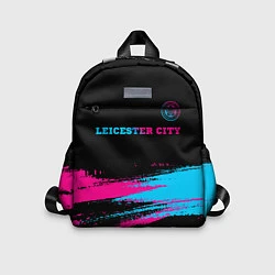 Детский рюкзак Leicester City - neon gradient: символ сверху, цвет: 3D-принт