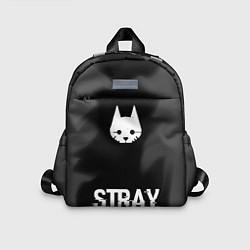 Детский рюкзак Stray glitch на темном фоне: символ, надпись, цвет: 3D-принт