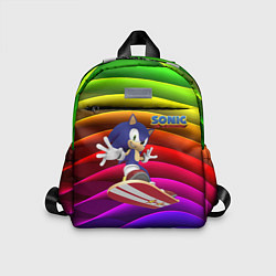 Детский рюкзак Sonic - hedgehog - skateboarding - bands, цвет: 3D-принт
