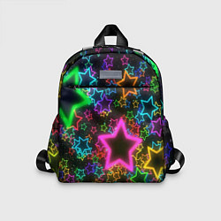 Детский рюкзак Большие неоновые звезды, цвет: 3D-принт