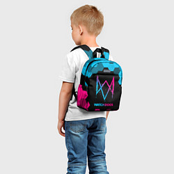 Детский рюкзак Watch Dogs - neon gradient, цвет: 3D-принт — фото 2